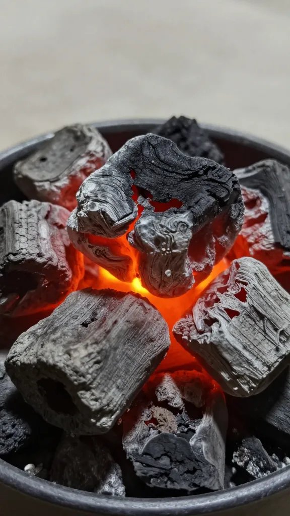 charcoal chimney starter filled with glowing coals