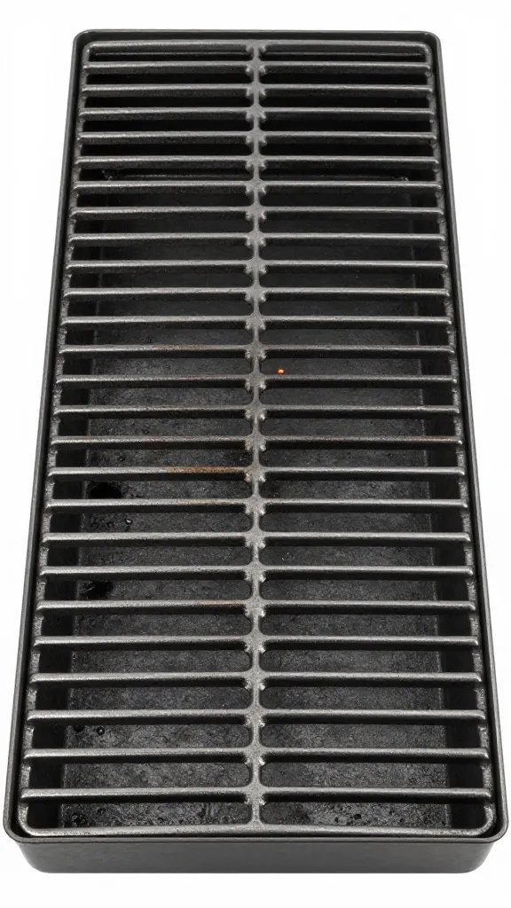 steel grill grate with defined two-zone setup line