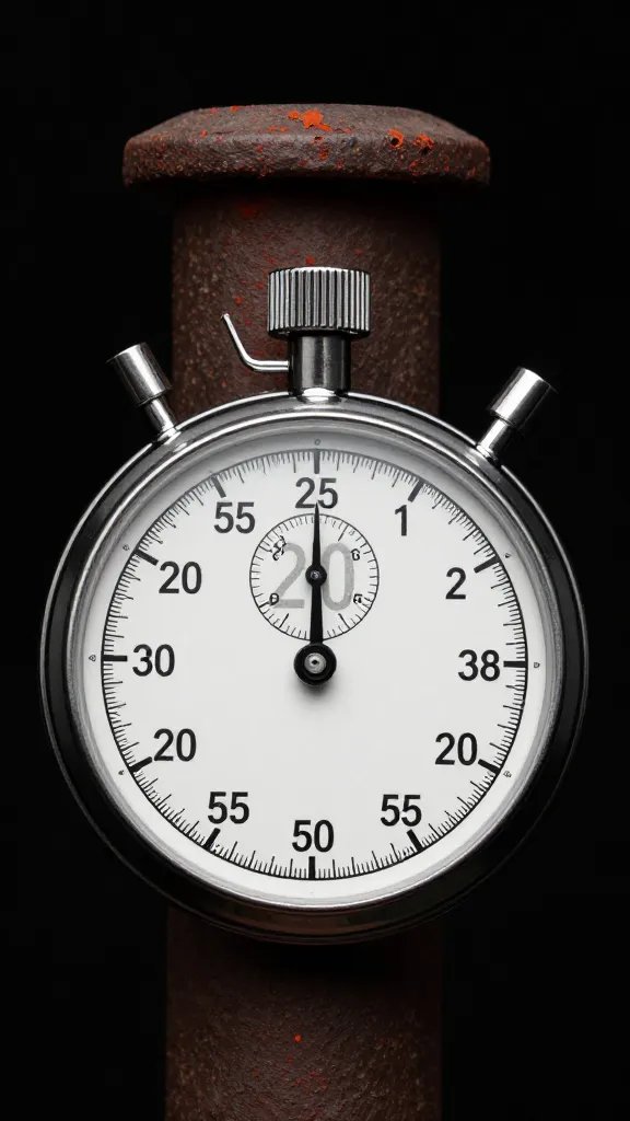 stopwatch displaying 20-minute chimney light time