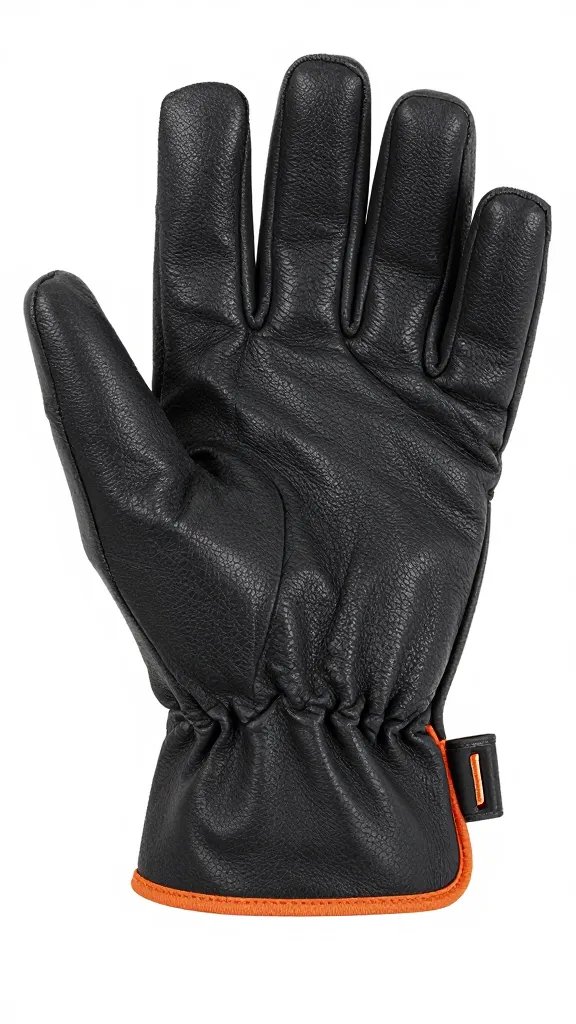 heat-resistant leather BBQ glove holding tongs tip