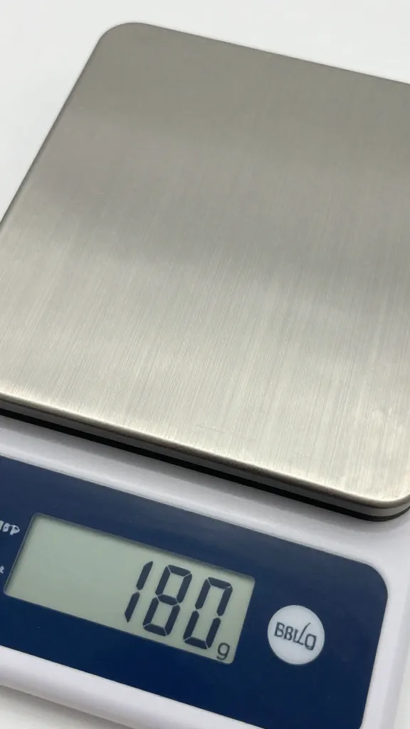 Digital kitchen scale weighing 480g dressing, closeup display