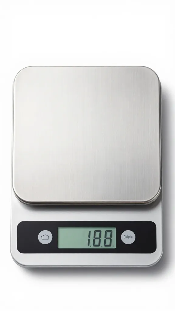 Digital kitchen scale displaying
