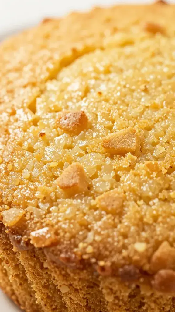 crumb texture macro of freshly baked cornbread