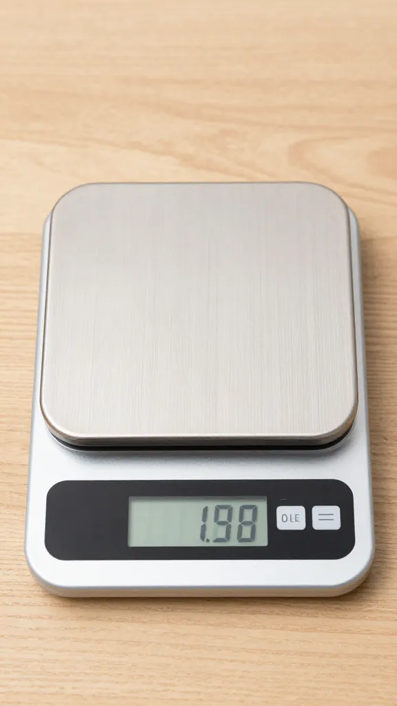 digital kitchen scale showing