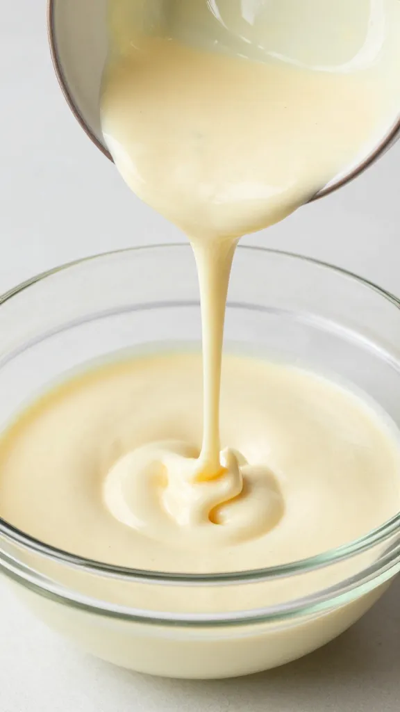 Whisk dripping buttermilk mayo dressing into glass bowl