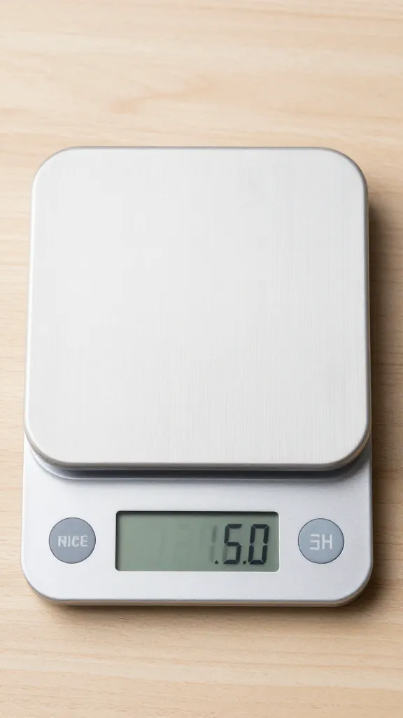 Digital kitchen scale showing