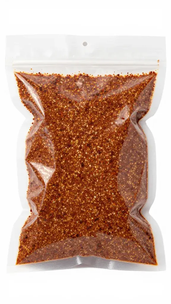 Vacuum-sealed bag of pre-mixed BBQ rub