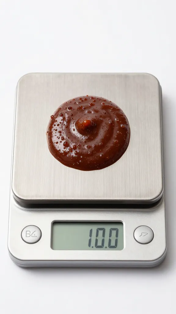 digital kitchen scale weighing 2 ounces bbq sauce
