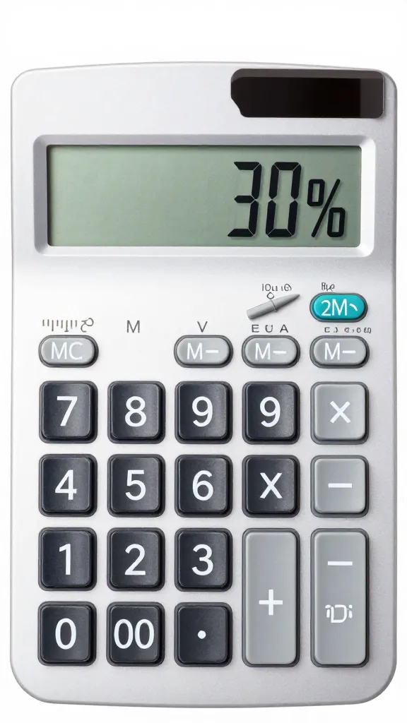Calculator display showing 30% weight adjustment