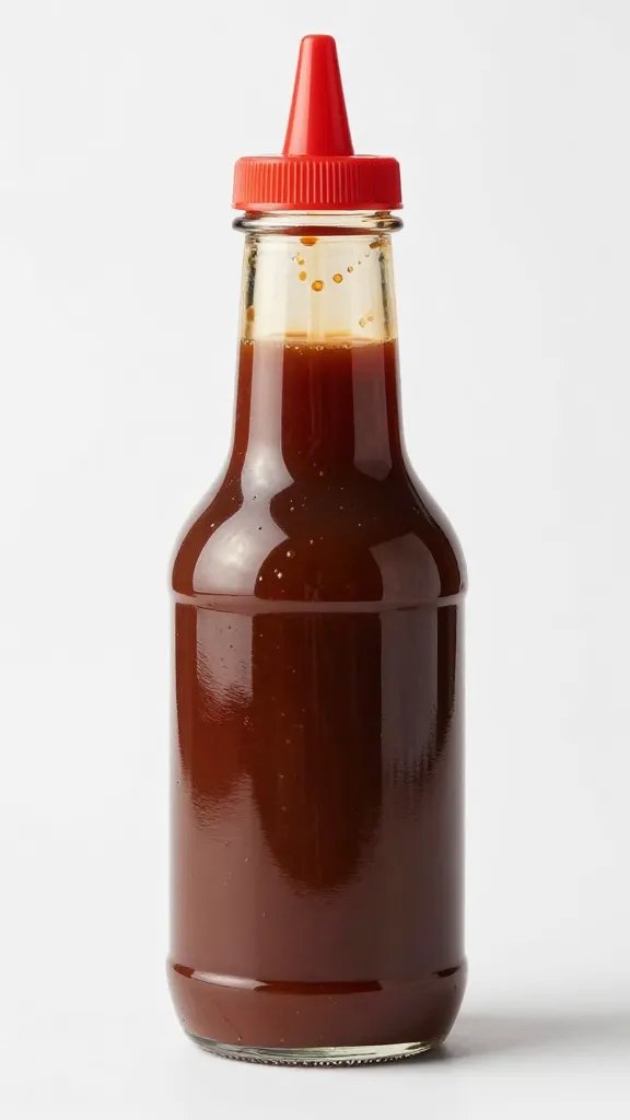 single squeeze bottle of homemade barbecue sauce