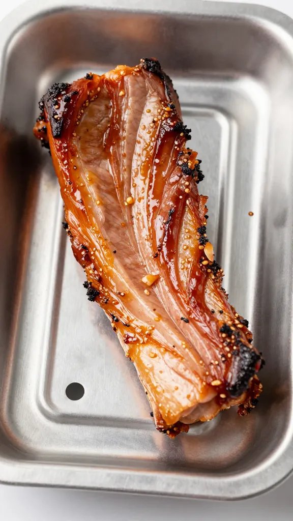 single pulled pork tray with moisture vent hole, closeup