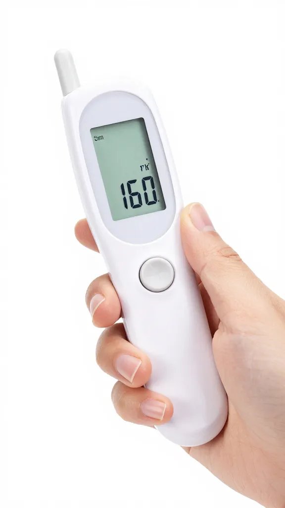 handheld instant-read thermometer on 160°F display