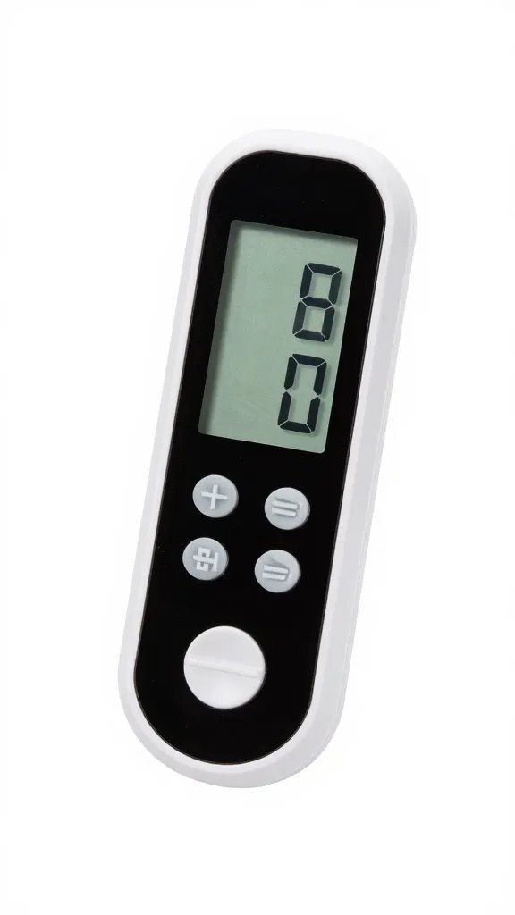 digital dual-probe thermometer display, numbers sharp, handheld