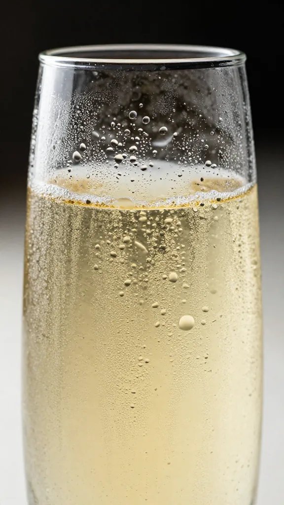 chilled Sauvignon Blanc glass beaded with condensation