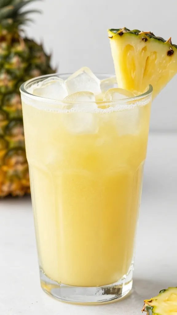 clear cup of pineapple jalapeño agua fresca