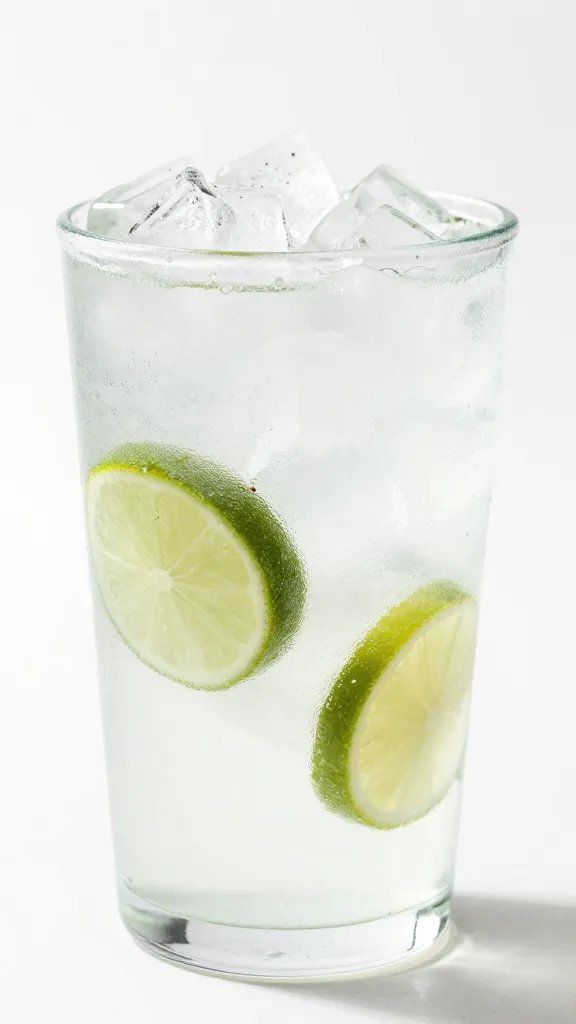 frosted glass of hibiscus lime cooler with crushed ice