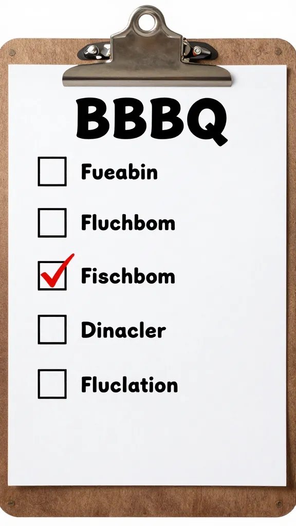 clipboard with written bbq timeline and checkboxes