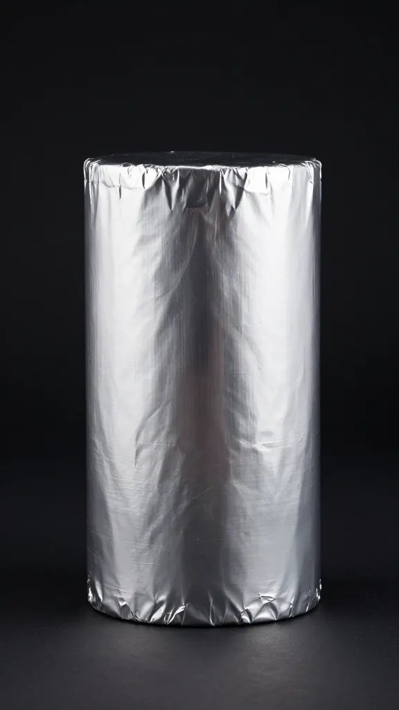 Single aluminum half-pan wrapped tightly in foil