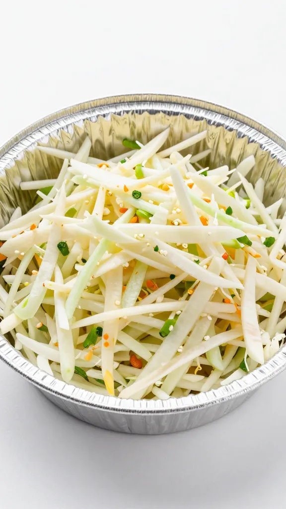 single aluminum hotel pan of coleslaw, fresh and crisp
