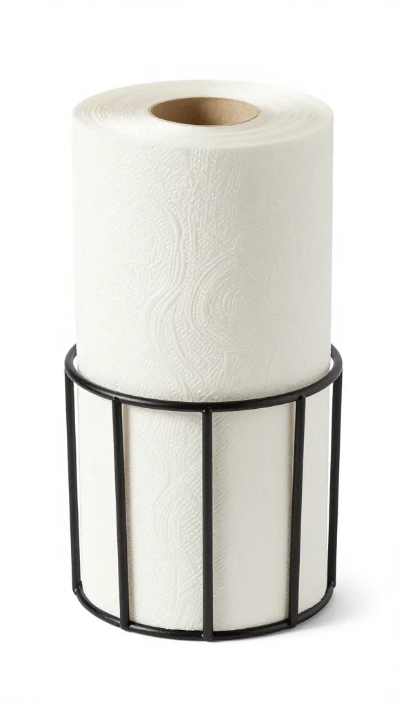 roll of heavy-duty napkins in wire holder, buffet-ready