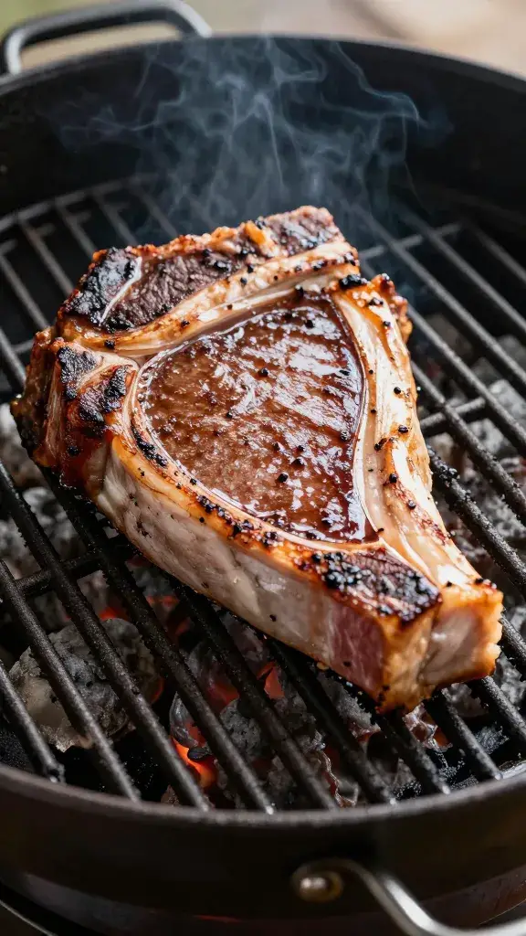 Santa Maria grill grate with single tri-tip searing