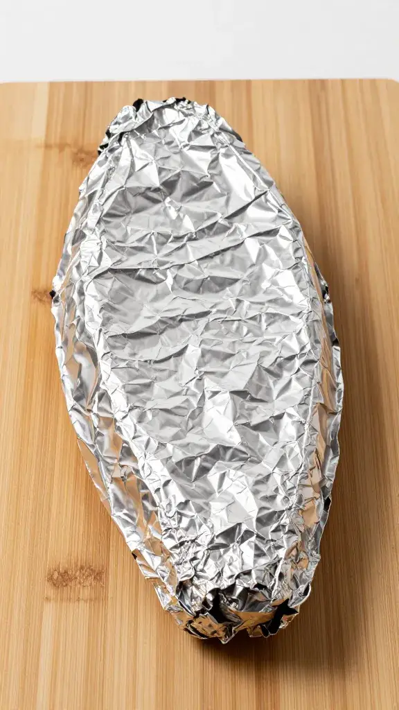 Resting tri-tip tented with foil on board