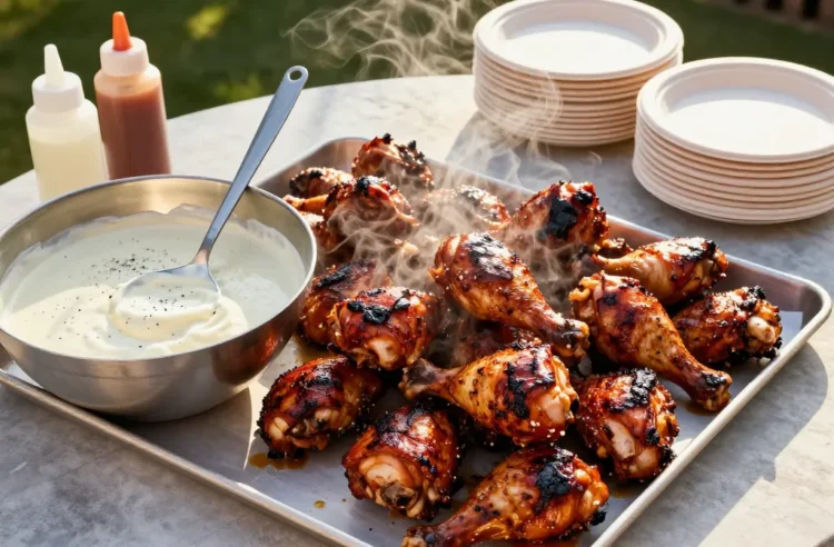 Party-Proof Alabama White Sauce Chicken for 50 People — Dunking and Plating