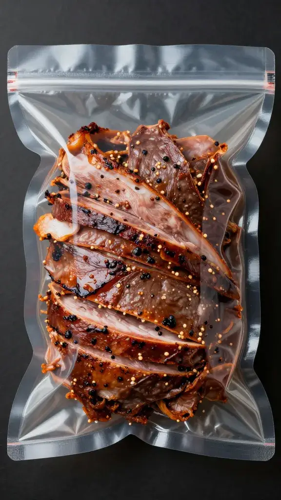 vacuum-sealed barbacoa portion ready for reheating