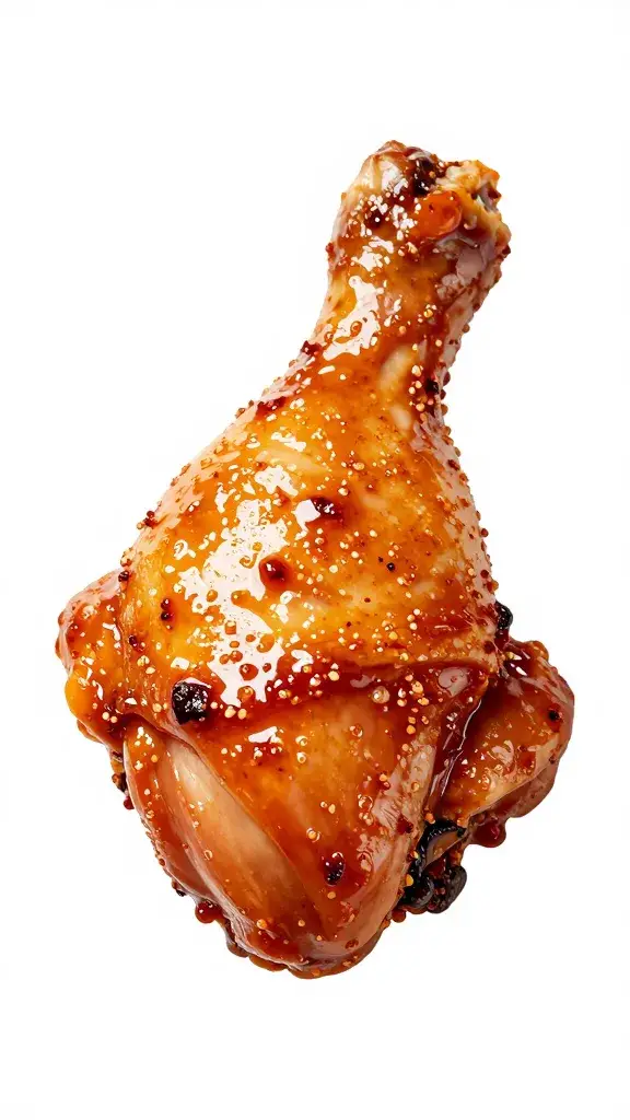 brushed-on jerk marinade glistening on one chicken thigh