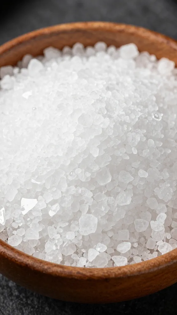 Bowl of coarse sea salt for asado seasoning