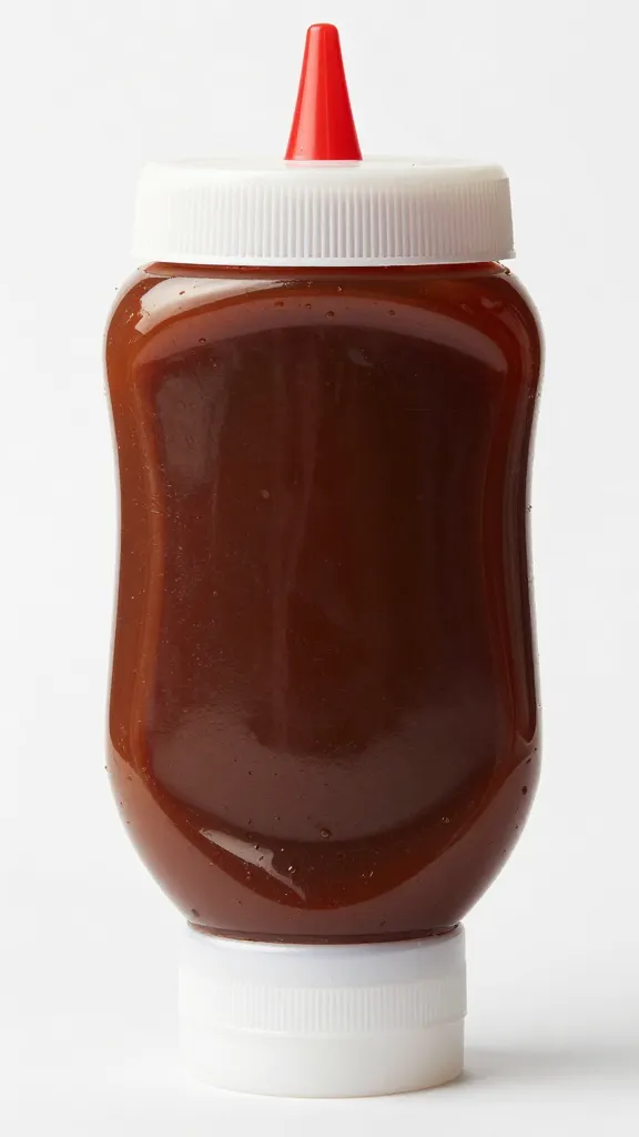 squeeze bottle of barbecue sauce with tamper seal
