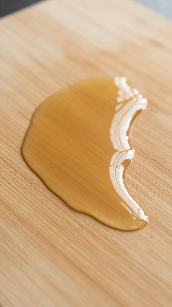 closeup of resting juices pooling on cutting board groove
