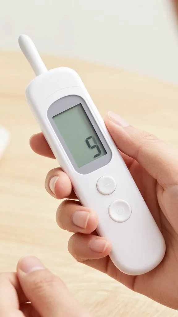Digital instant-read thermometer probing one wing