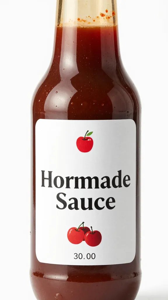 closeup of labeled squeeze bottle of homemade barbecue sauce