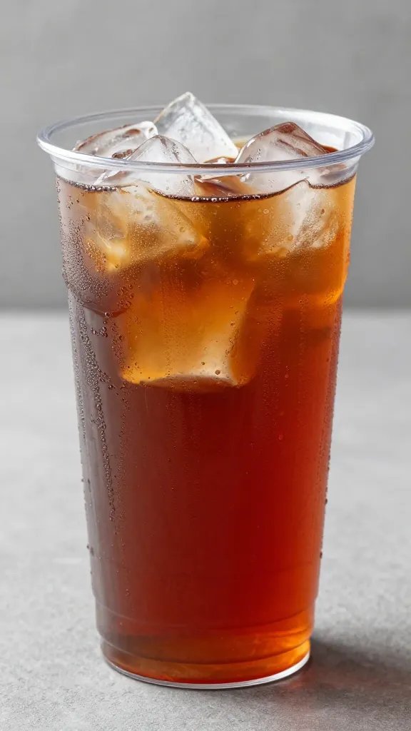 red party cup filled with iced lemonade, condensation