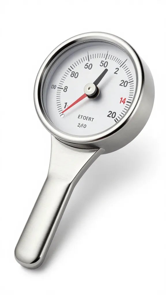stainless steel instant-read meat thermometer in brisket