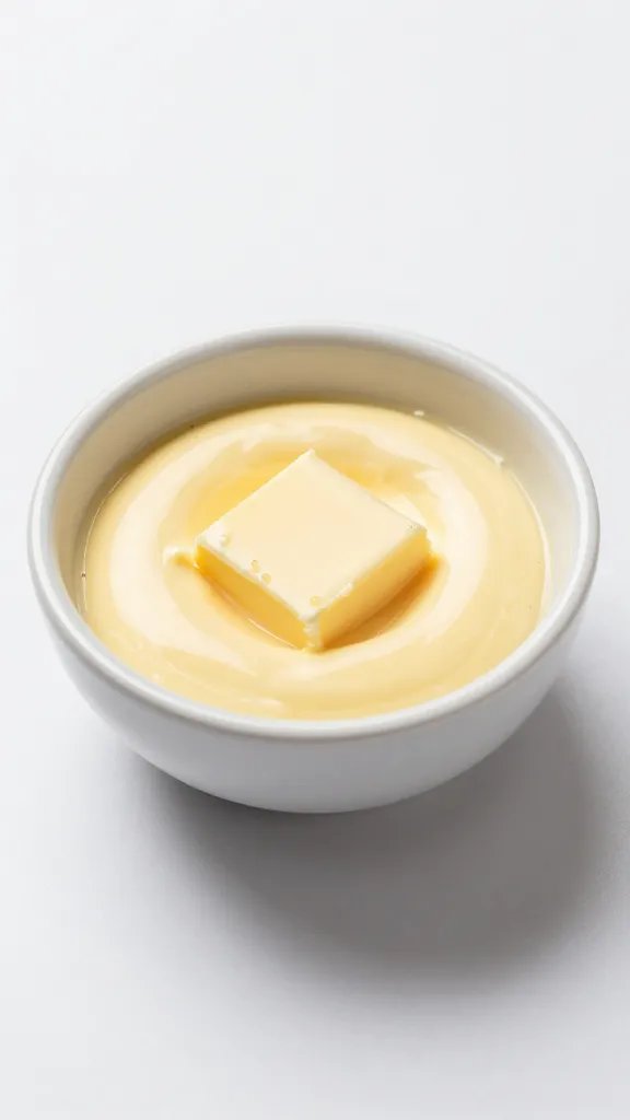 Single enamel bowl of pap with butter pat melting
