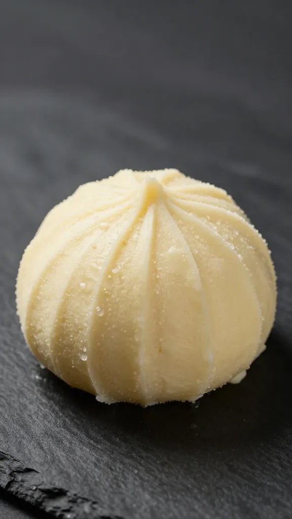 Portion scoop forming one neat dome of pap