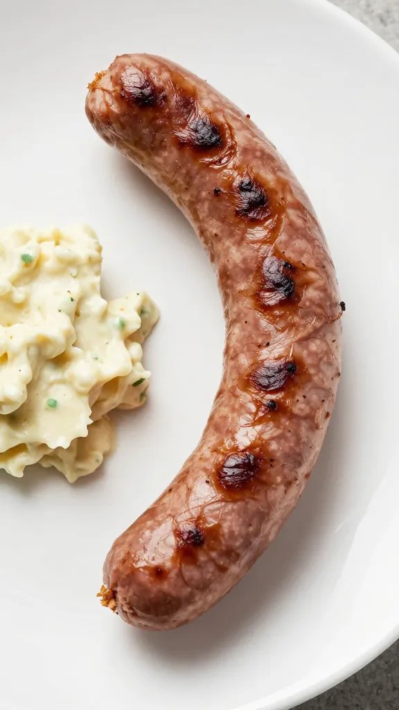 Single plated boerewors portion with pap and relish