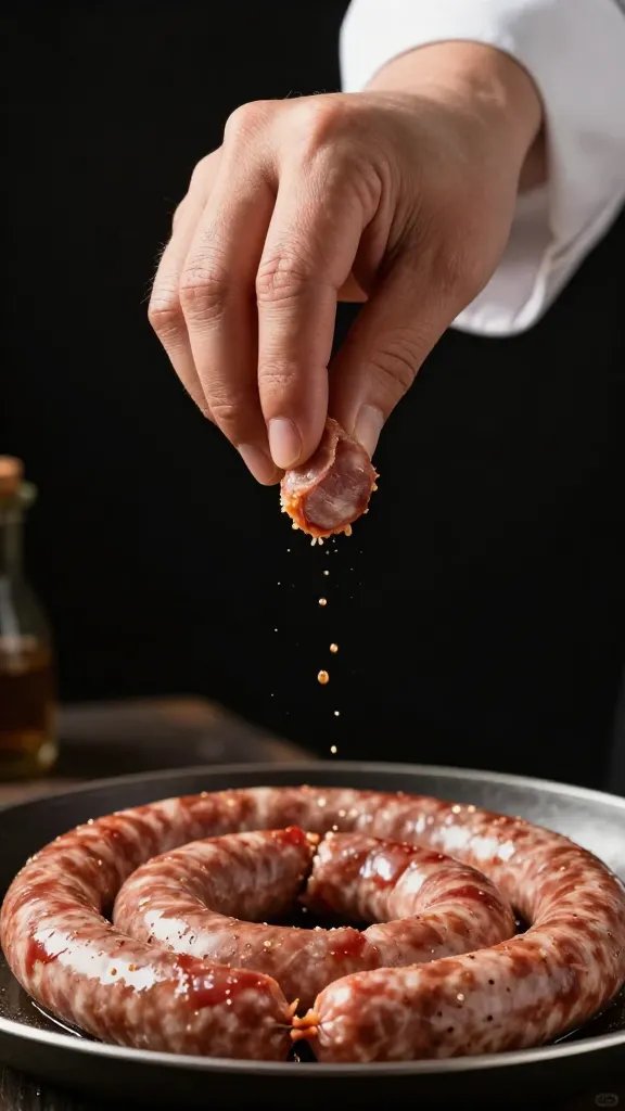 Chef’s hand seasoning one boerewors coil