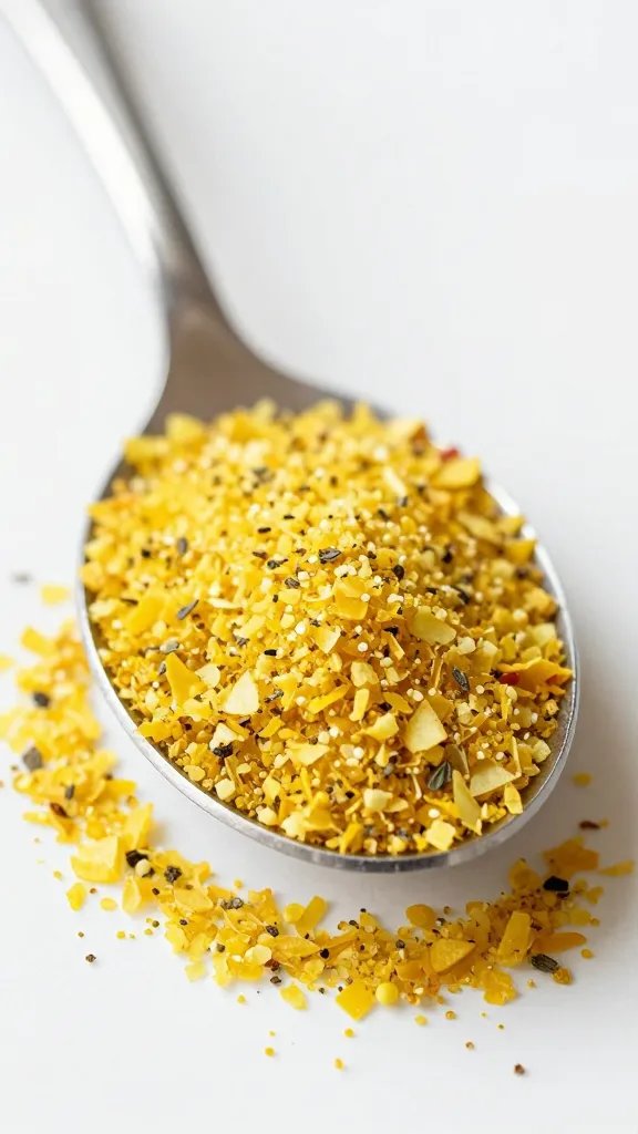 lemon-zest herb rub in spoon, coarse pepper visible