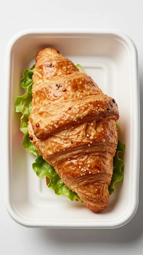 single chicken salad croissant on kraft liner