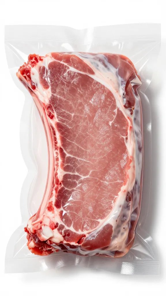 Bone-in pork shoulder, cryovac, label visible