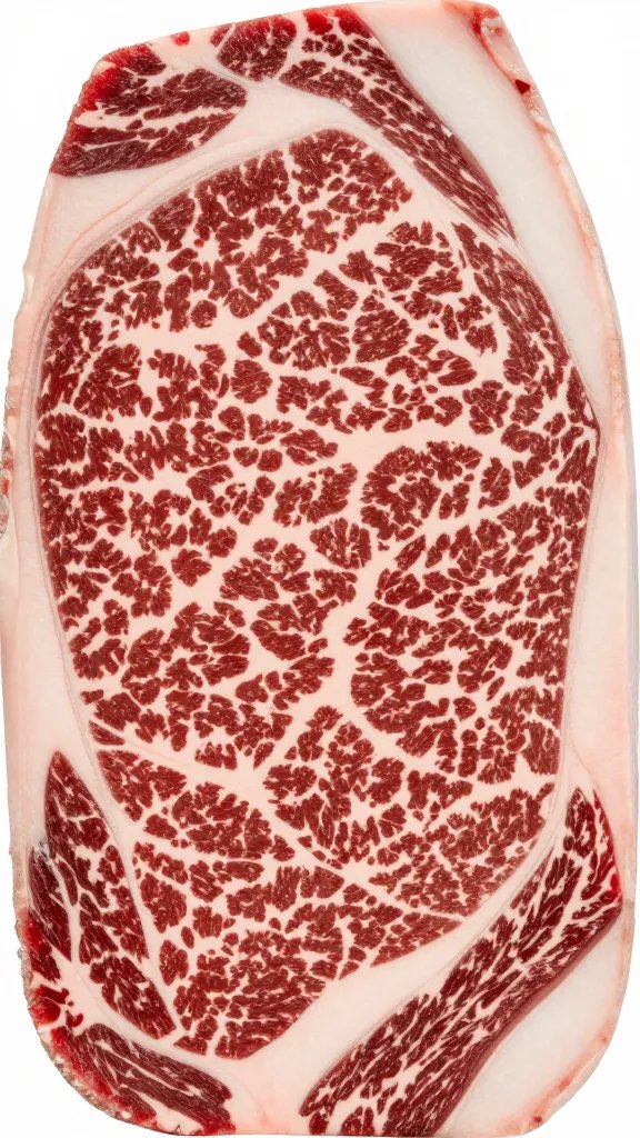 Choice-grade brisket marbling, macro shot