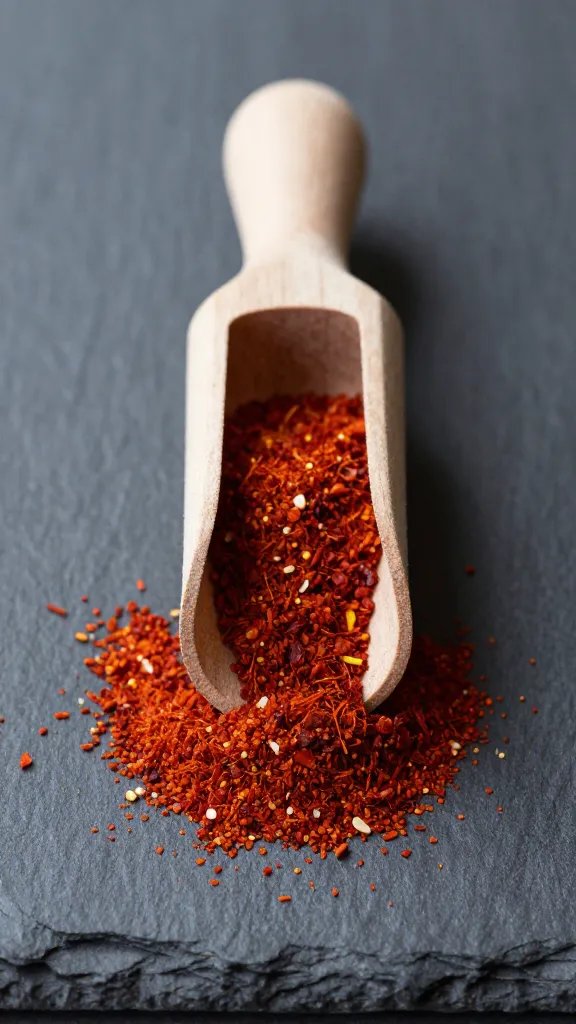 spice scoop of smoked paprika on dark slate