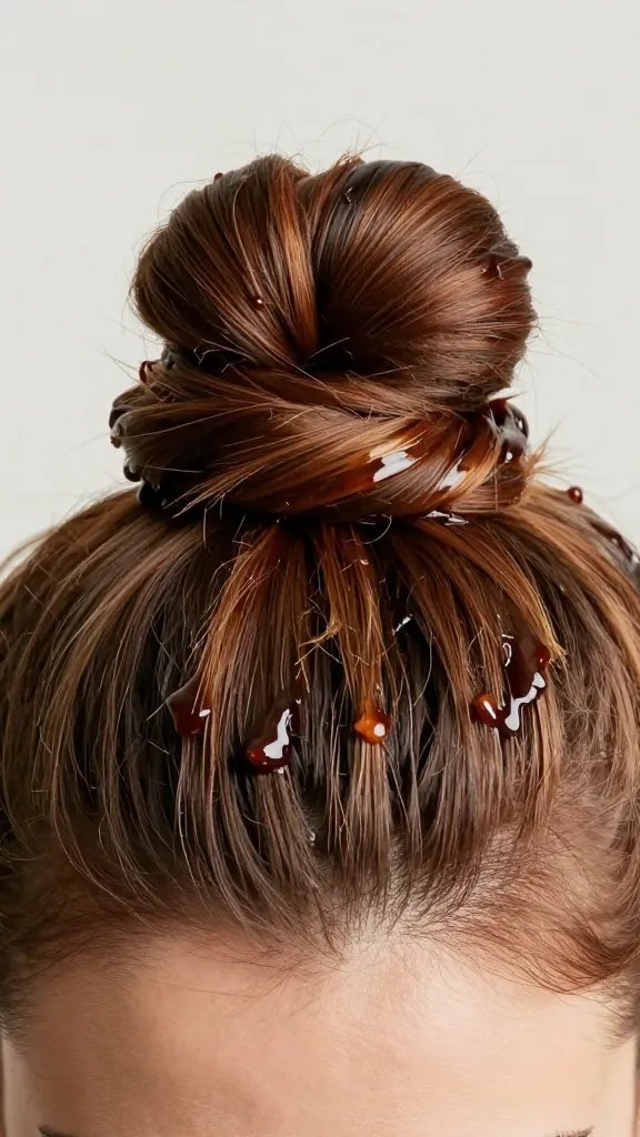 brushed bun-top with glossy BBQ glaze closeup