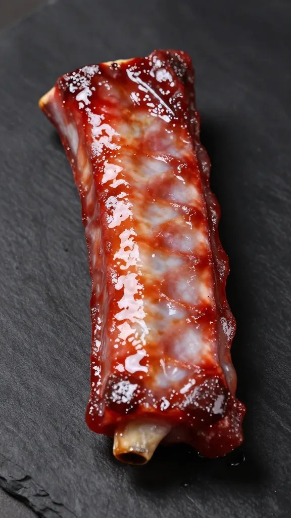 single rack rib end bone pullback, glossy glaze