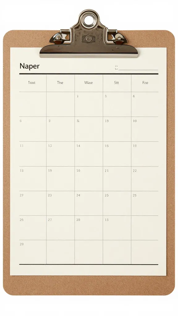 laminated cook schedule clipboard with grease smudges
