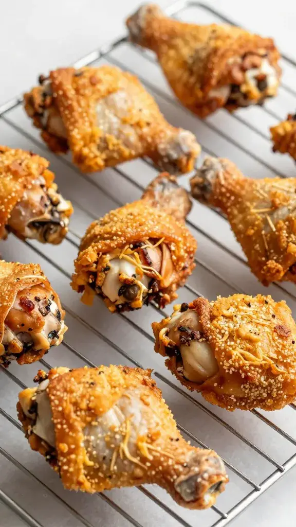 chicken thigh with crispy skin on wire rack