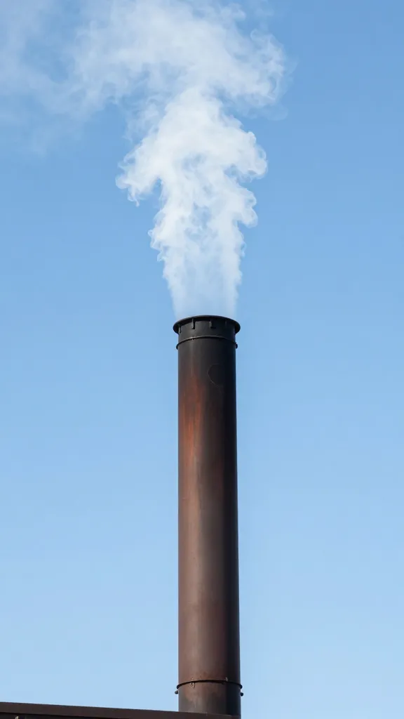 clean blue smoke from offset smoker chimney